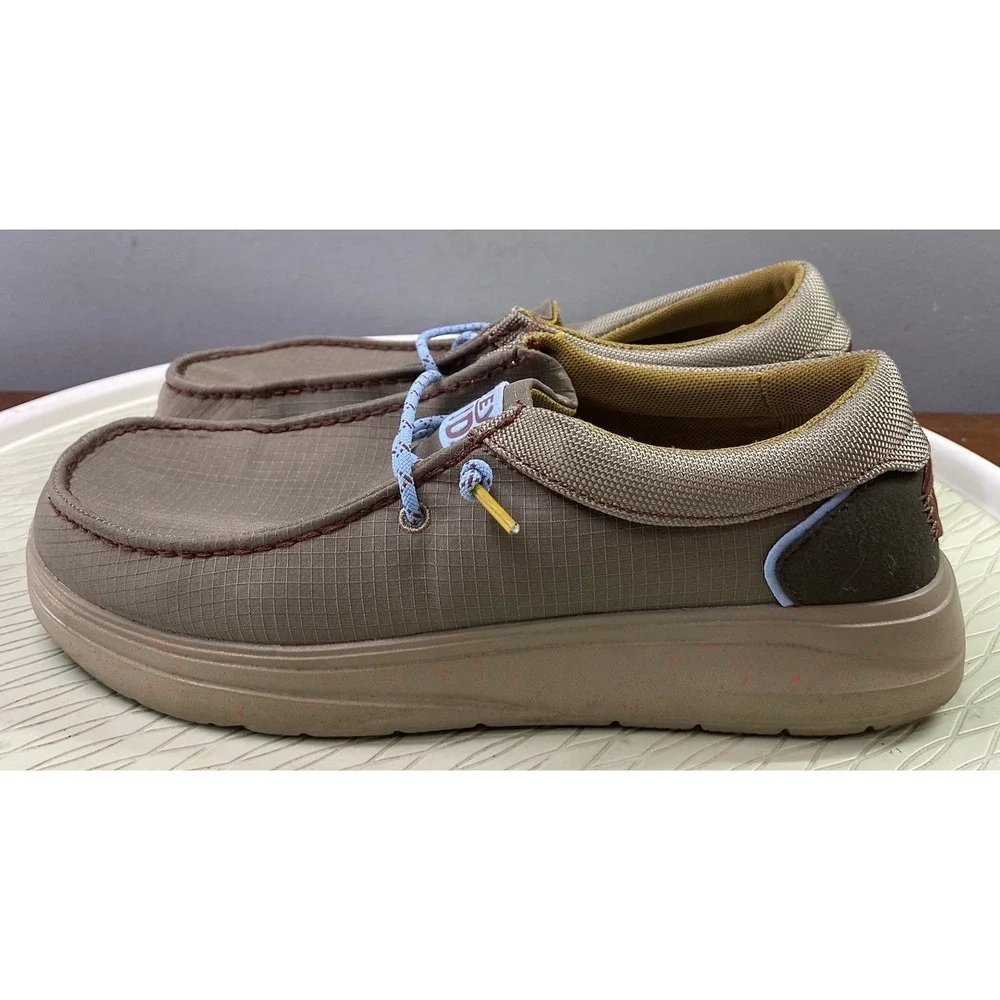 Hey Dude Mens Wally Comfy Hype Casual Shoes‎ Comfort Loafers Walnut Color 8